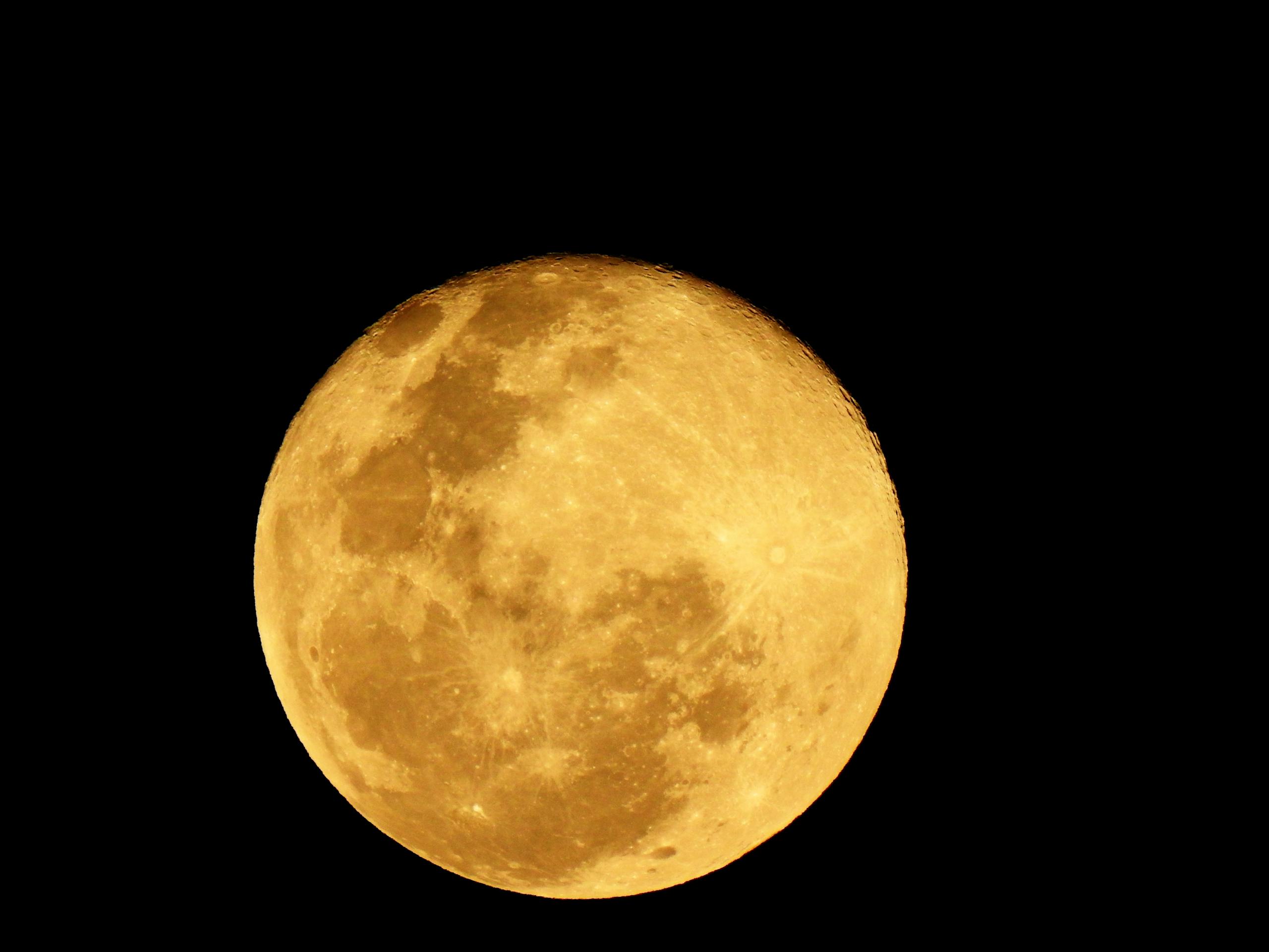 Supermoon in black background